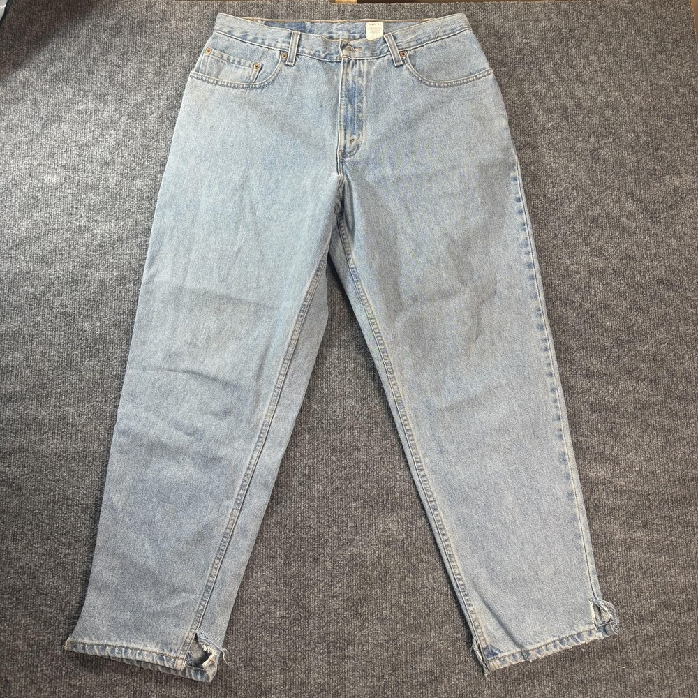 Levis 560‎ Jeans Mens 34x30 Blue Light Wash Relaxed Tapered Distressed Pants
